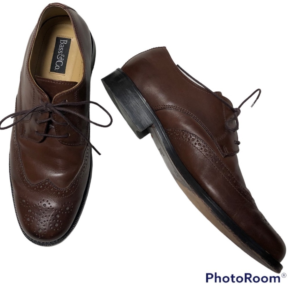 BASS BROWN LEATHER OXFORD SHOES